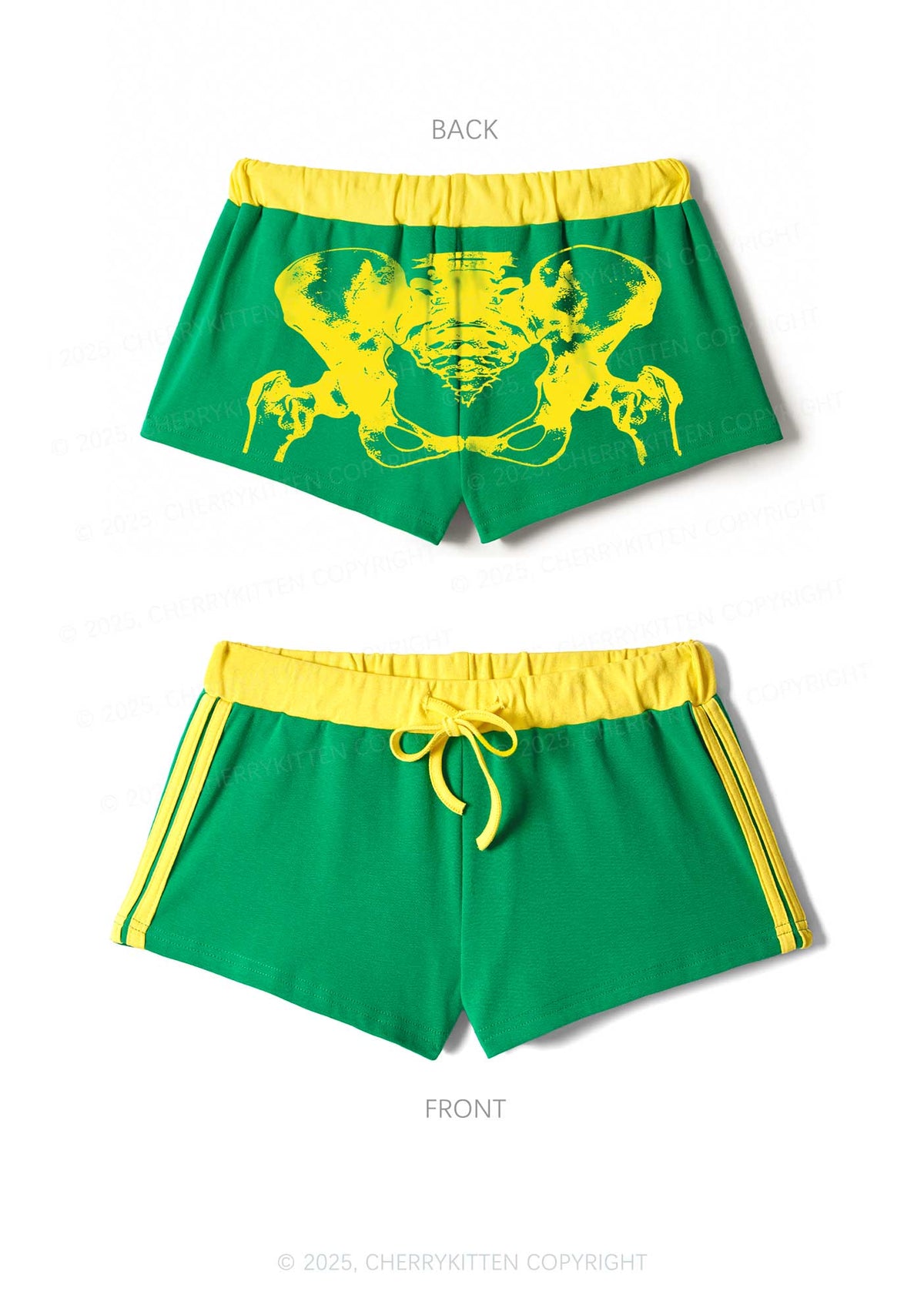 Pelvic Anatomy Y2K Drawstring Mini Shorts Cherrykitten