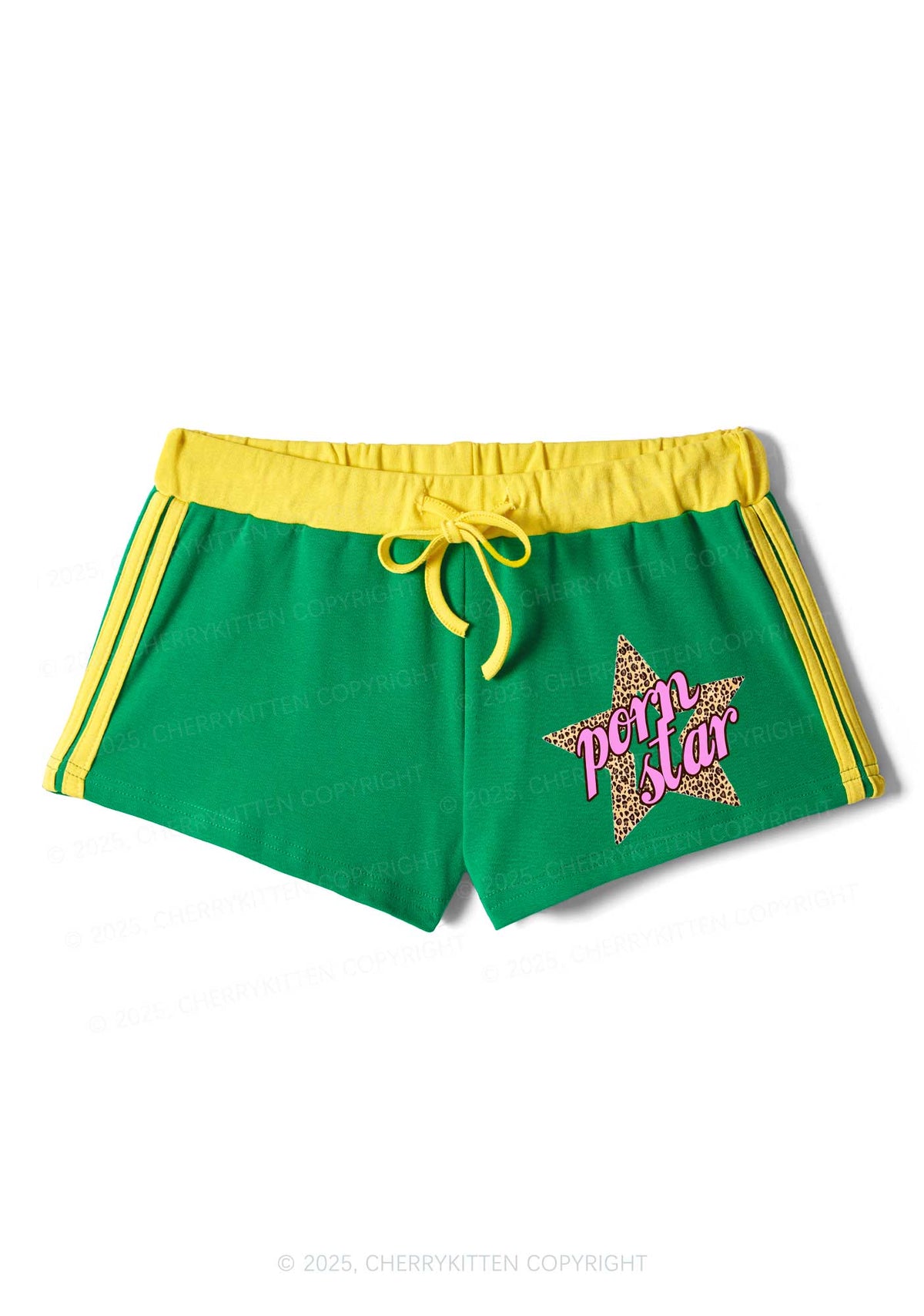 Pxrn Leopard Star Y2K Drawstring Mini Shorts Cherrykitten
