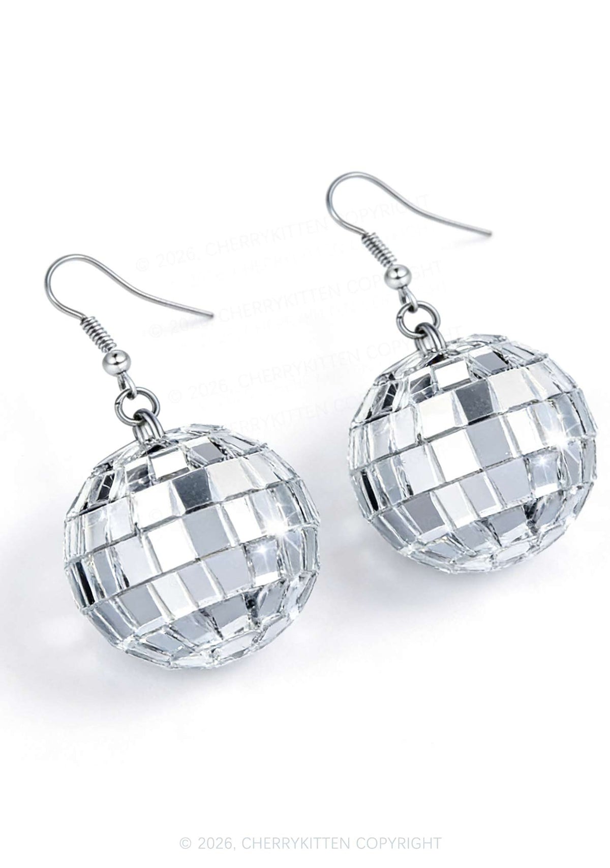Metal Disco Ball Y2K Earrings Cherrykitten