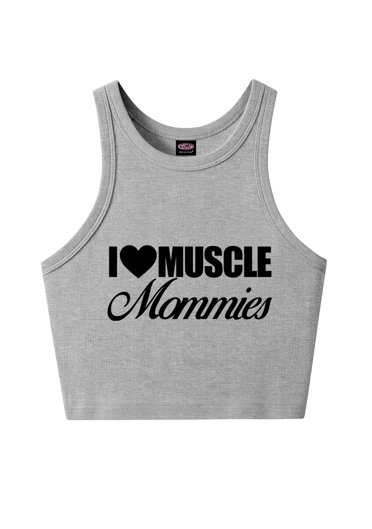 I Love Muscle Mommies Y2K Crop Tank Top Cherrykitten