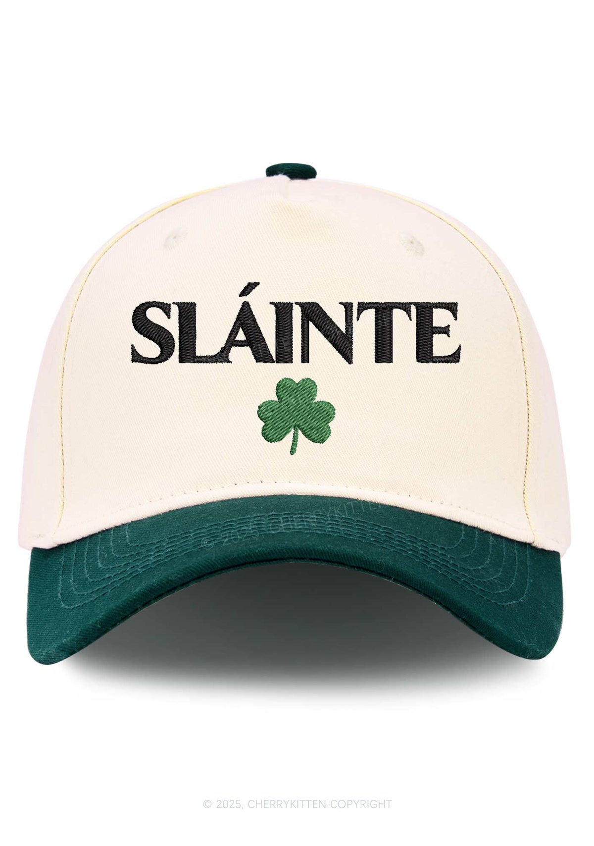 Embroidered Slainte St Patricks Y2K Color Block Baseball Cap Cherrykitten
