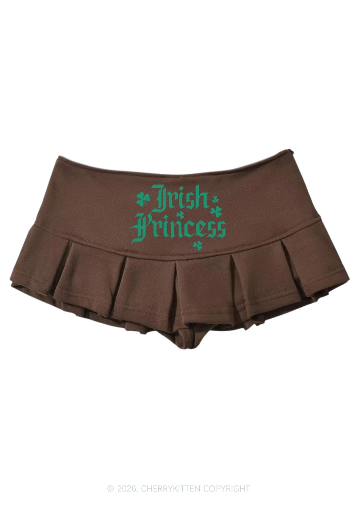 Irish Princess St Patricks Y2K Mini Pleated Skirts Cherrykitten