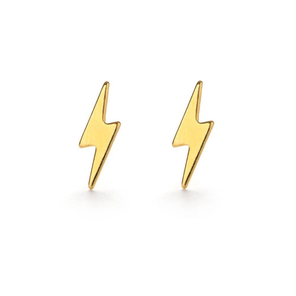 Lightning Bolt Studs - Gold