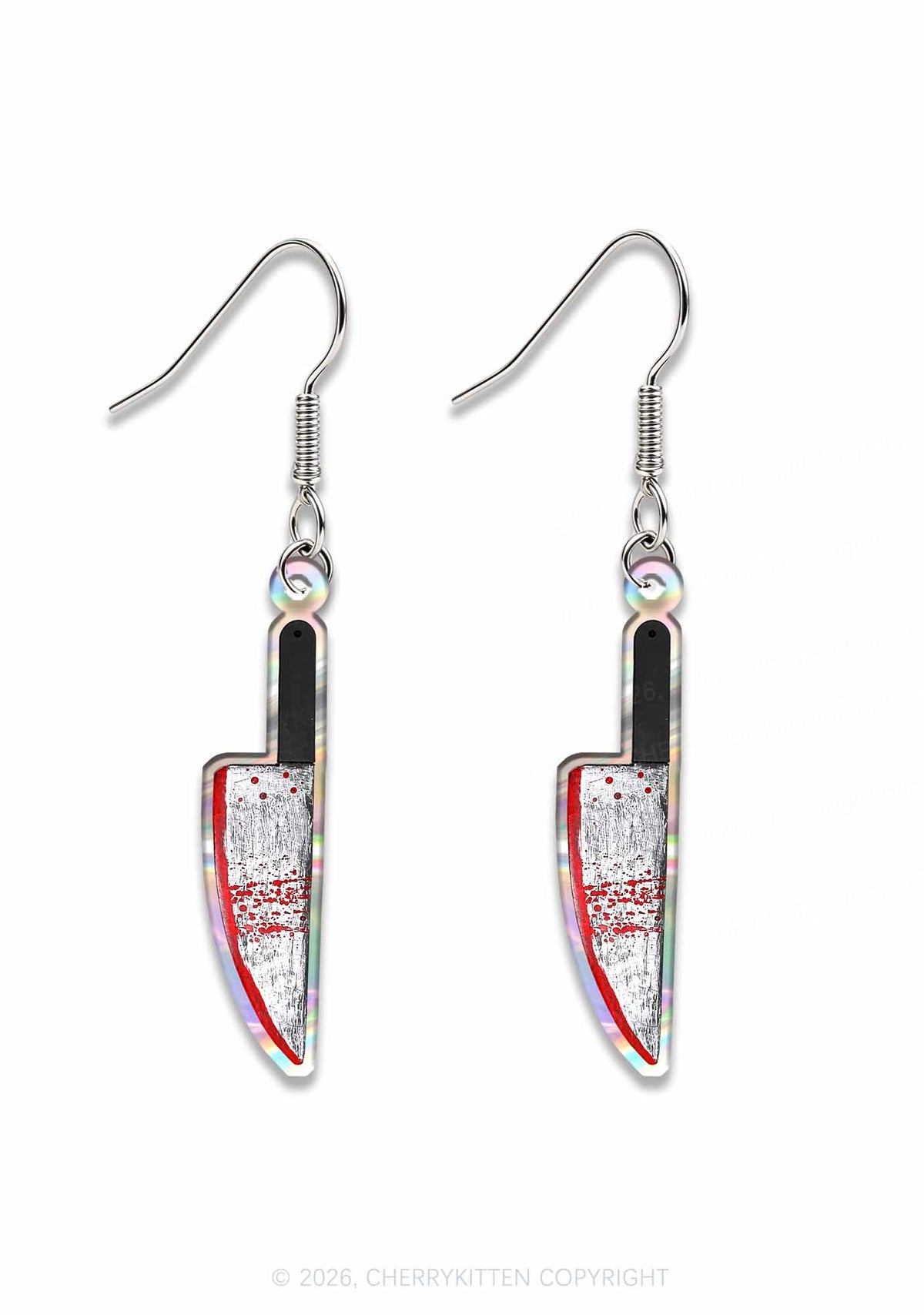 Halloween Blood Knife Y2K Acrylic Earrings Cherrykitten