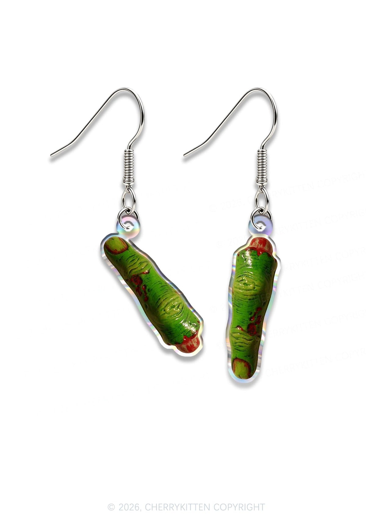 Halloween Zombie Finger Y2K Acrylic Earrings Cherrykitten