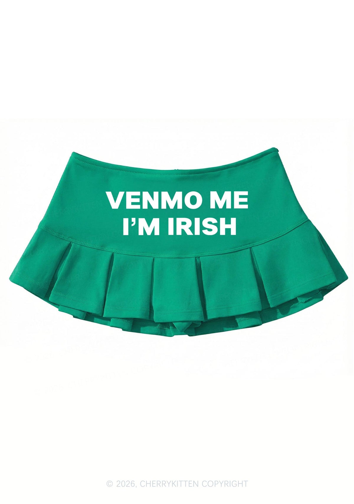 Venmo Me Im Irish St Patricks Y2K Mini Pleated Skirts Cherrykitten