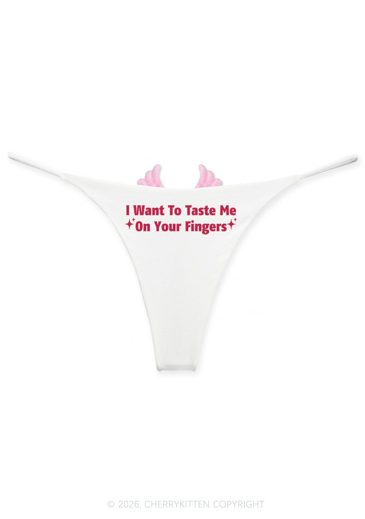 Taste Me On Fingers Y2K Goth Angel Wings Bikini String Thong Cherrykitten