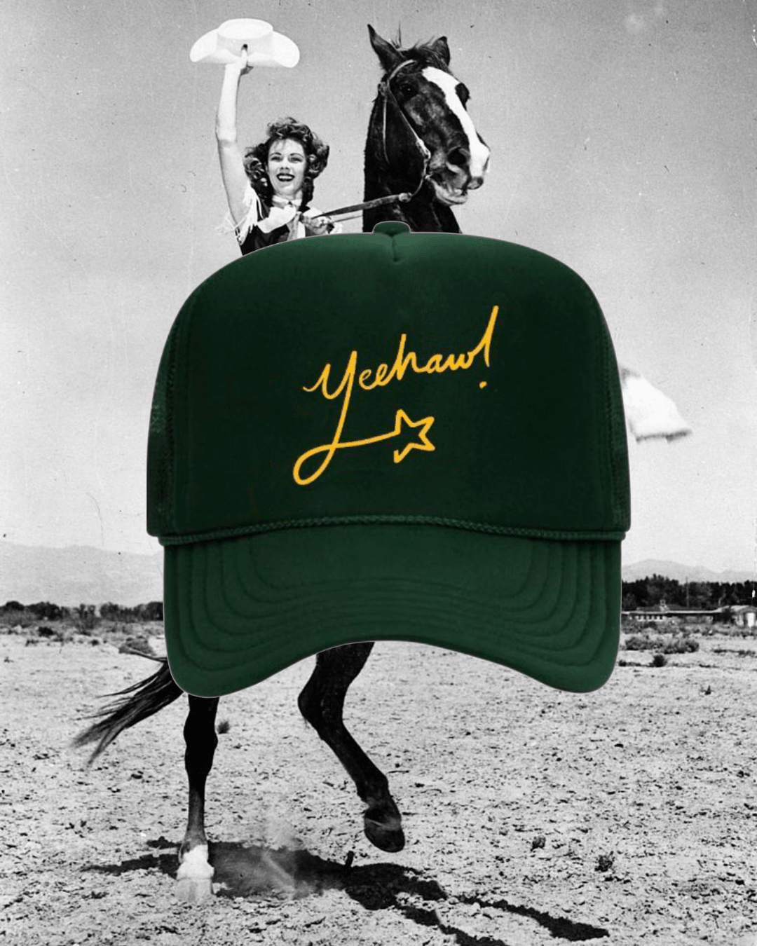 "Yeehaw" Trucker Hat in Green