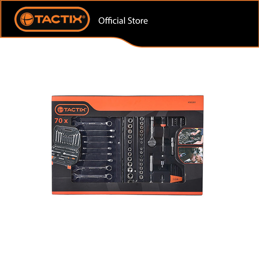 TACTIX Dr.Socket Set (70 pieces x 1/4 x 3/8 Inch)