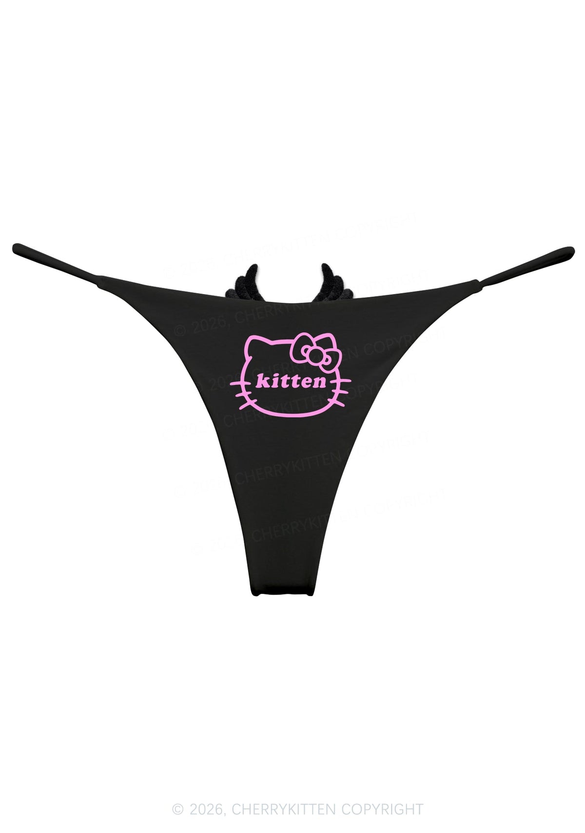 Cute Kitten Y2K Goth Angel Wings Bikini String Thong Cherrykitten