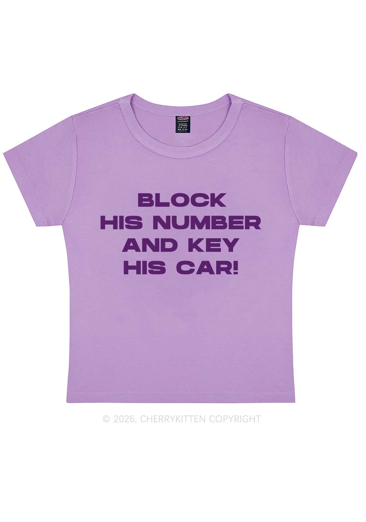 Block His Number Y2K Baby Tee Cherrykitten