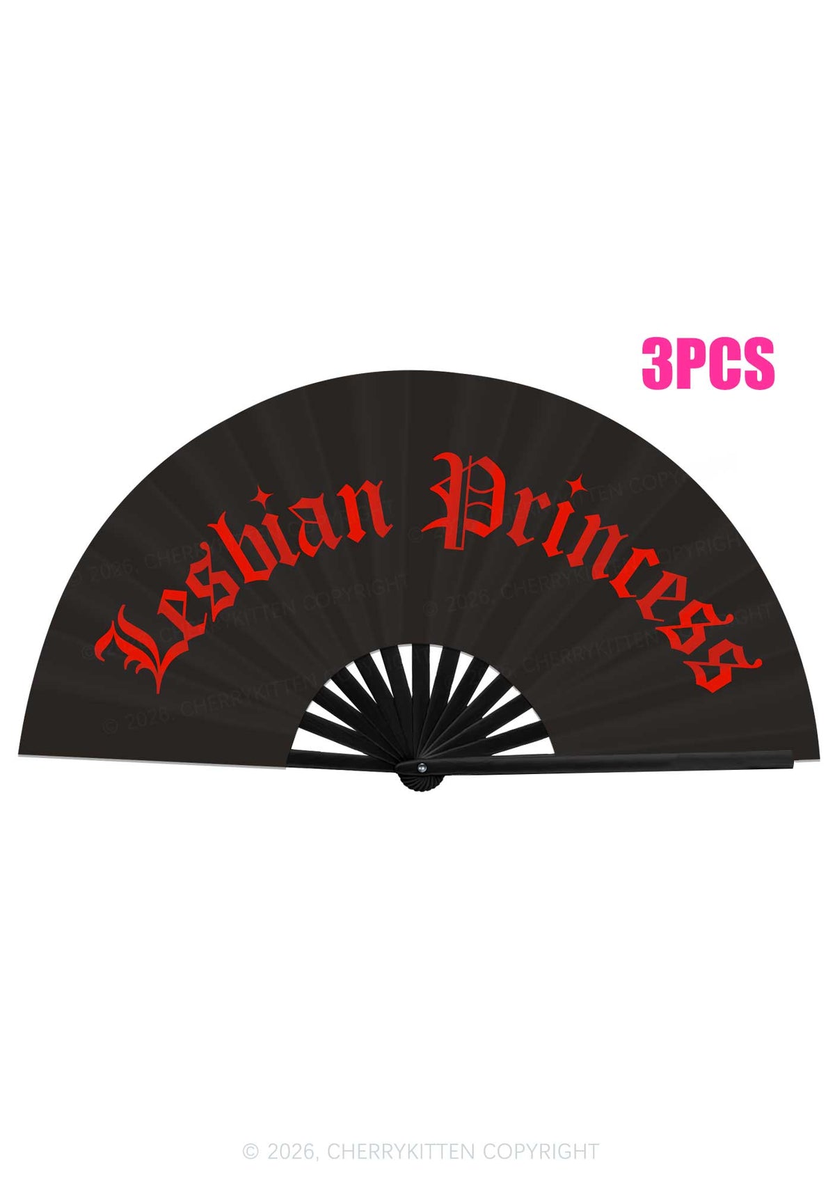 Lesbian Princess Pride Y2K Rave Hand Fan Cherrykitten