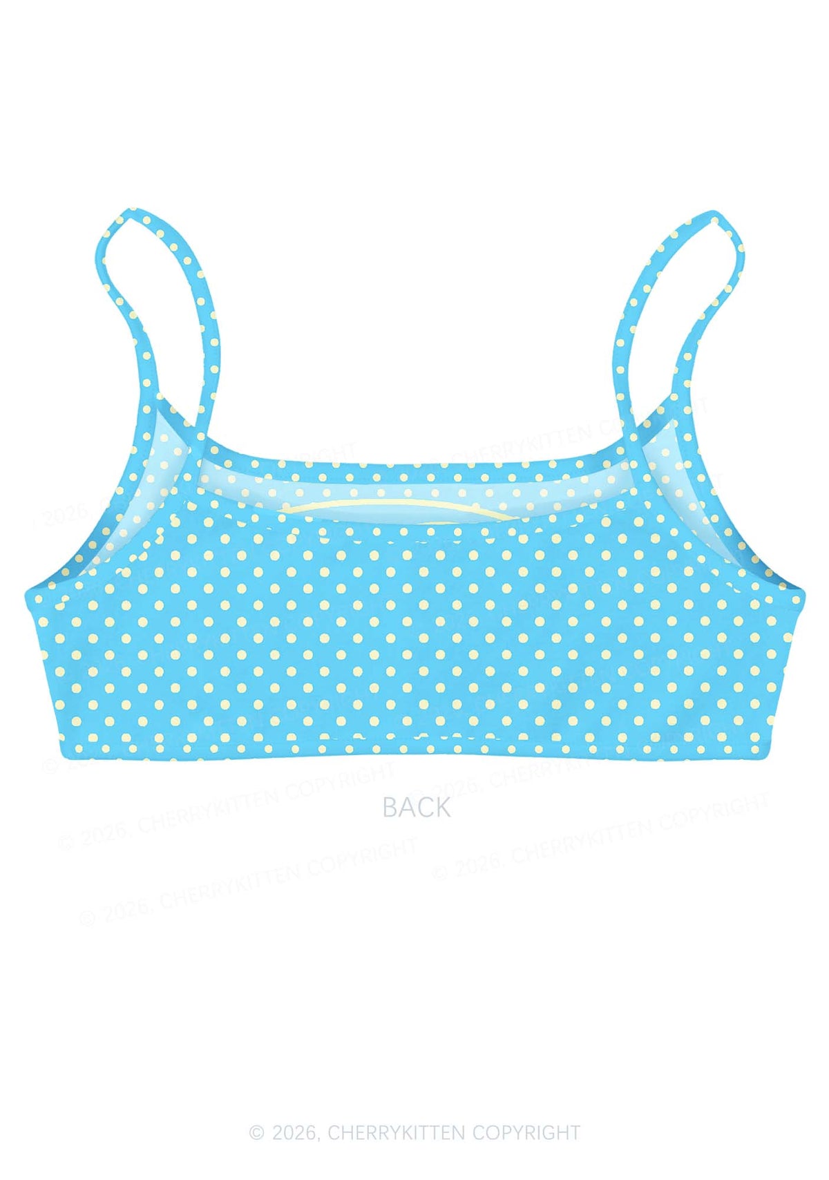 Yellow Polka Dots Freak Y2K Print Super Crop Cami Cherrykitten