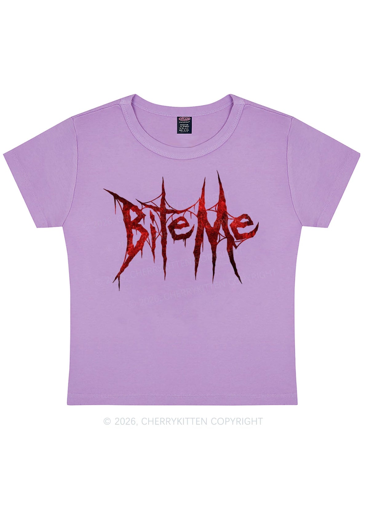 Halloween Bite Me Y2K Baby Tee Cherrykitten