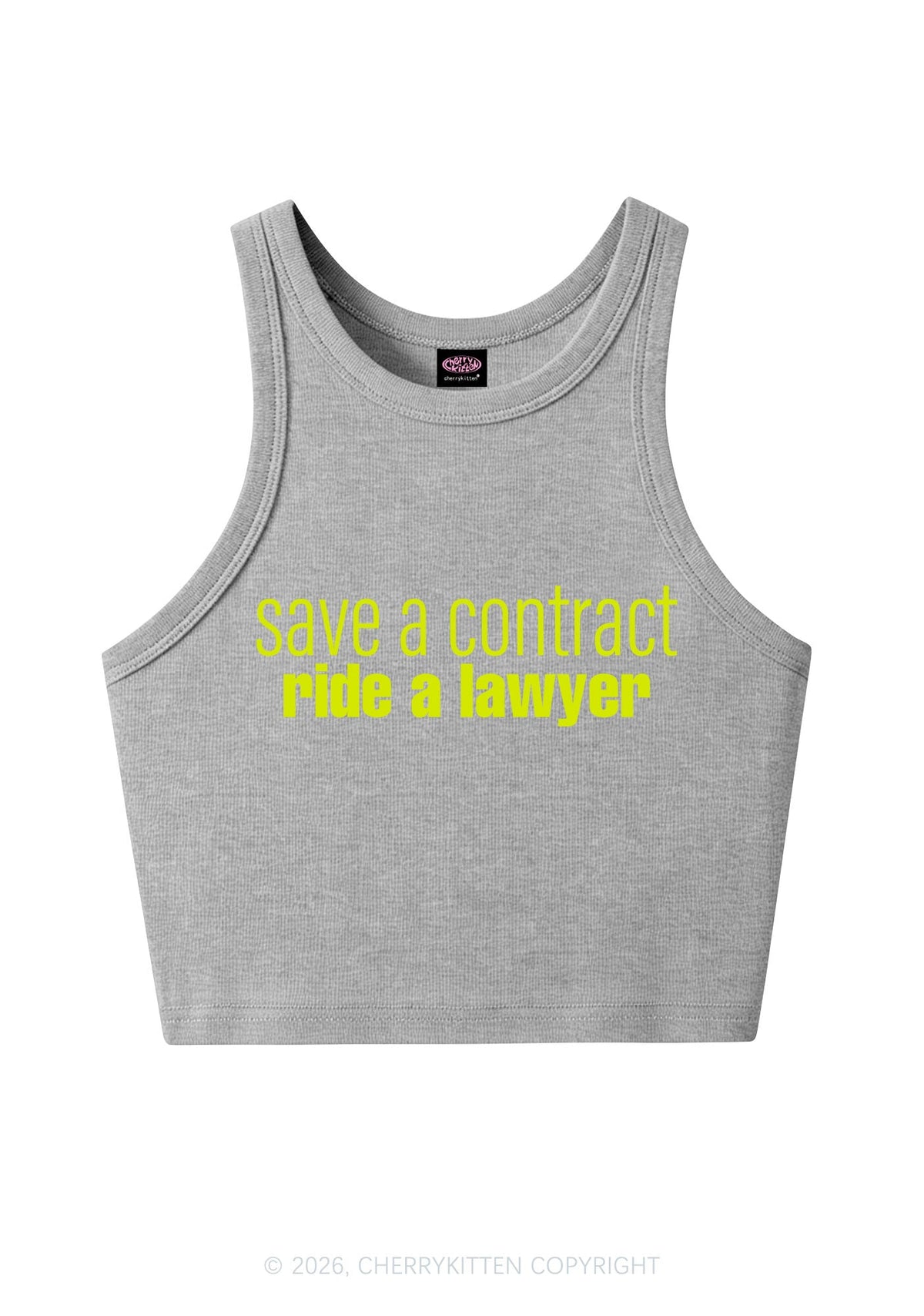 Save Contract Ride Lawyer Y2K Crop Tank Top Cherrykitten