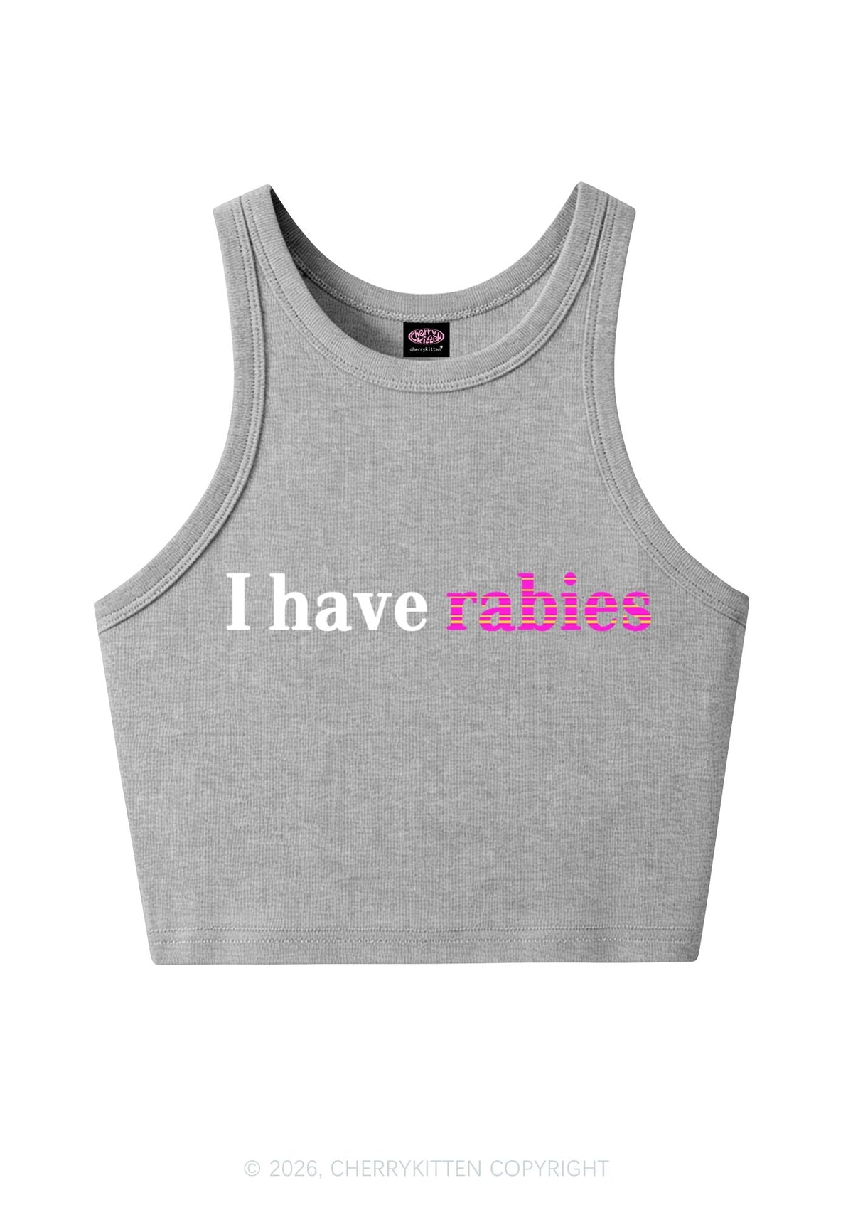I Have Rabies Y2K Crop Tank Top Cherrykitten
