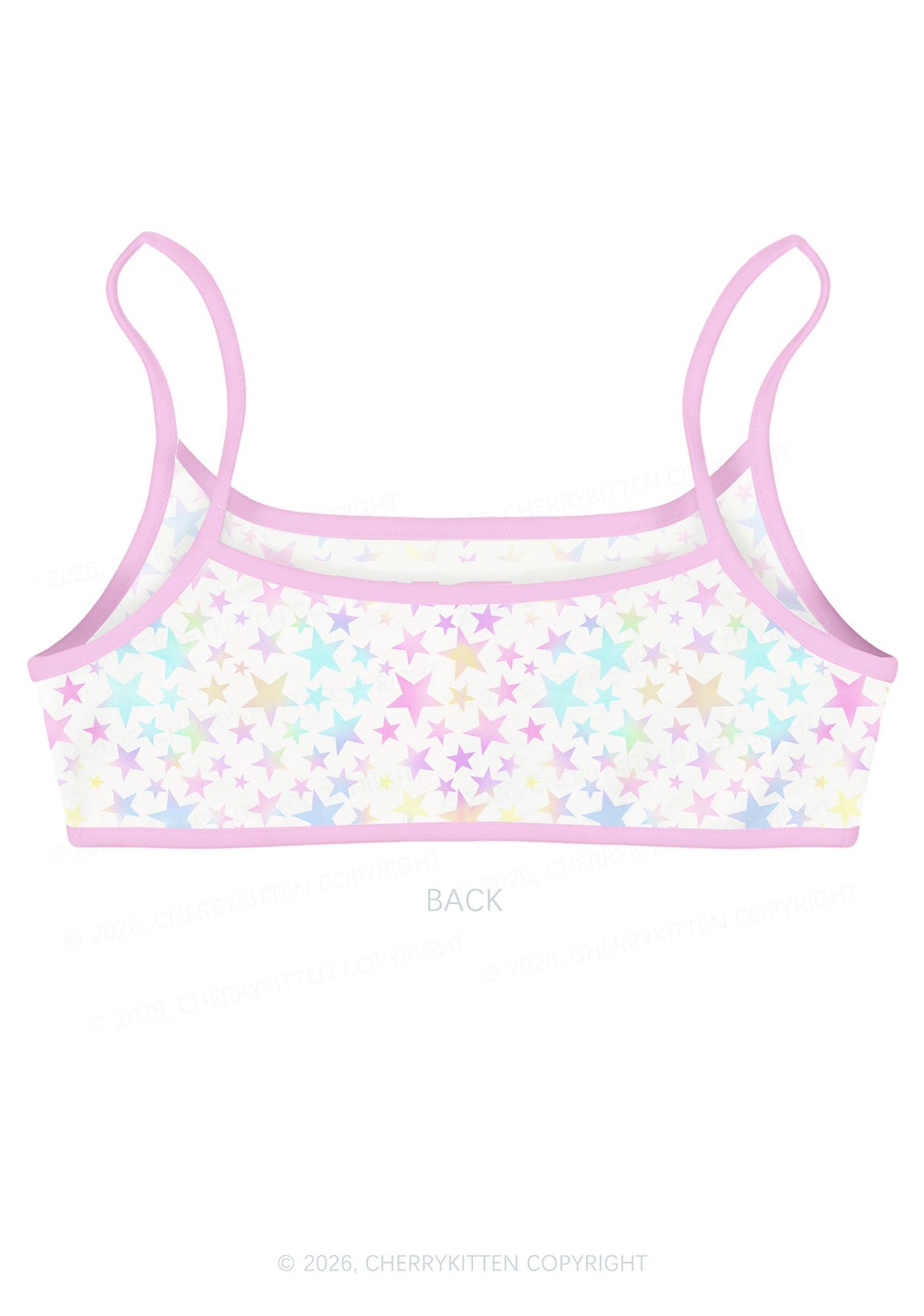 Pastel Star Alpha Male Y2K Print Super Crop Cami Cherrykitten