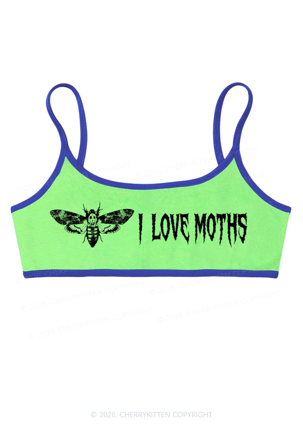 Halloween I Love Moths Y2K Super Crop Cami Cherrykitten