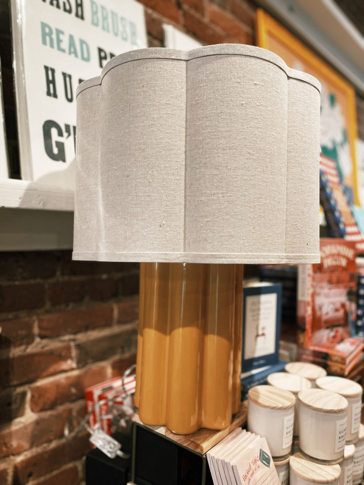 Fluted Table Lamp with Linen Shade (PICK-UP ONLY)