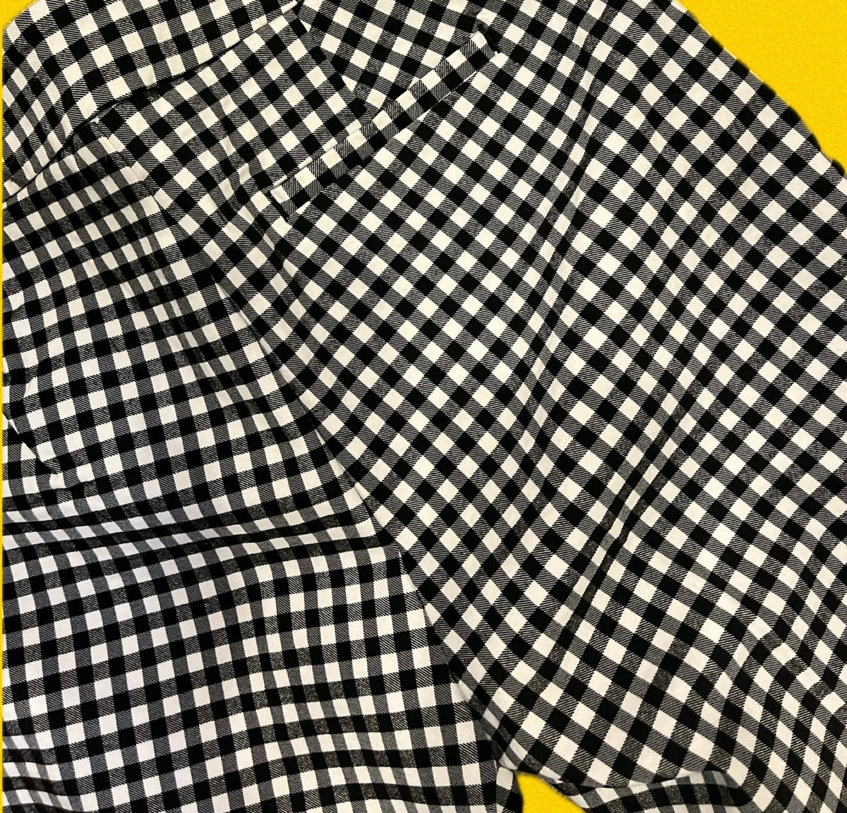 Gingham 9” Bermuda Short- Black and White