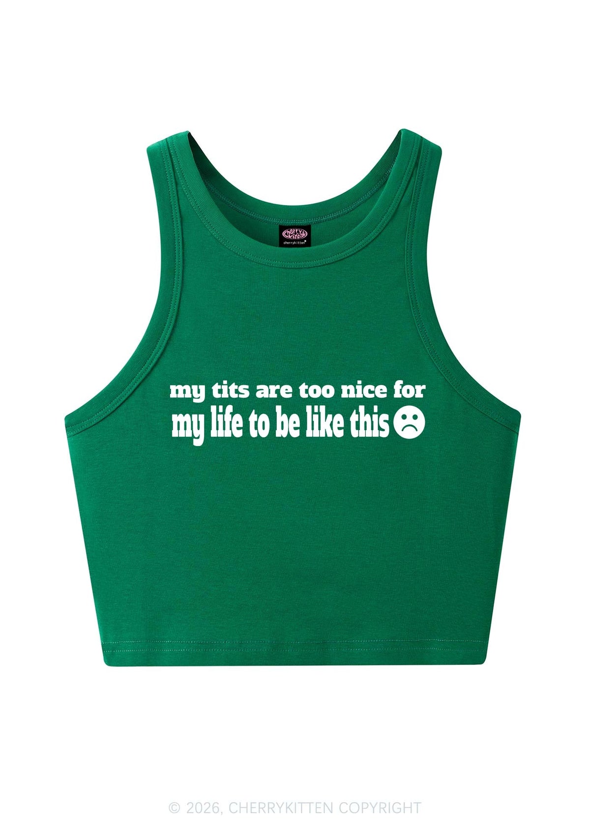 My Txts Are Too Nice Y2K Crop Tank Top Cherrykitten