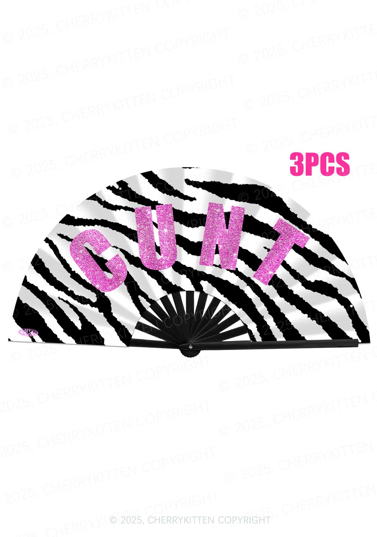 Zebra Cxxt Y2K Rave Hand Fan Cherrykitten