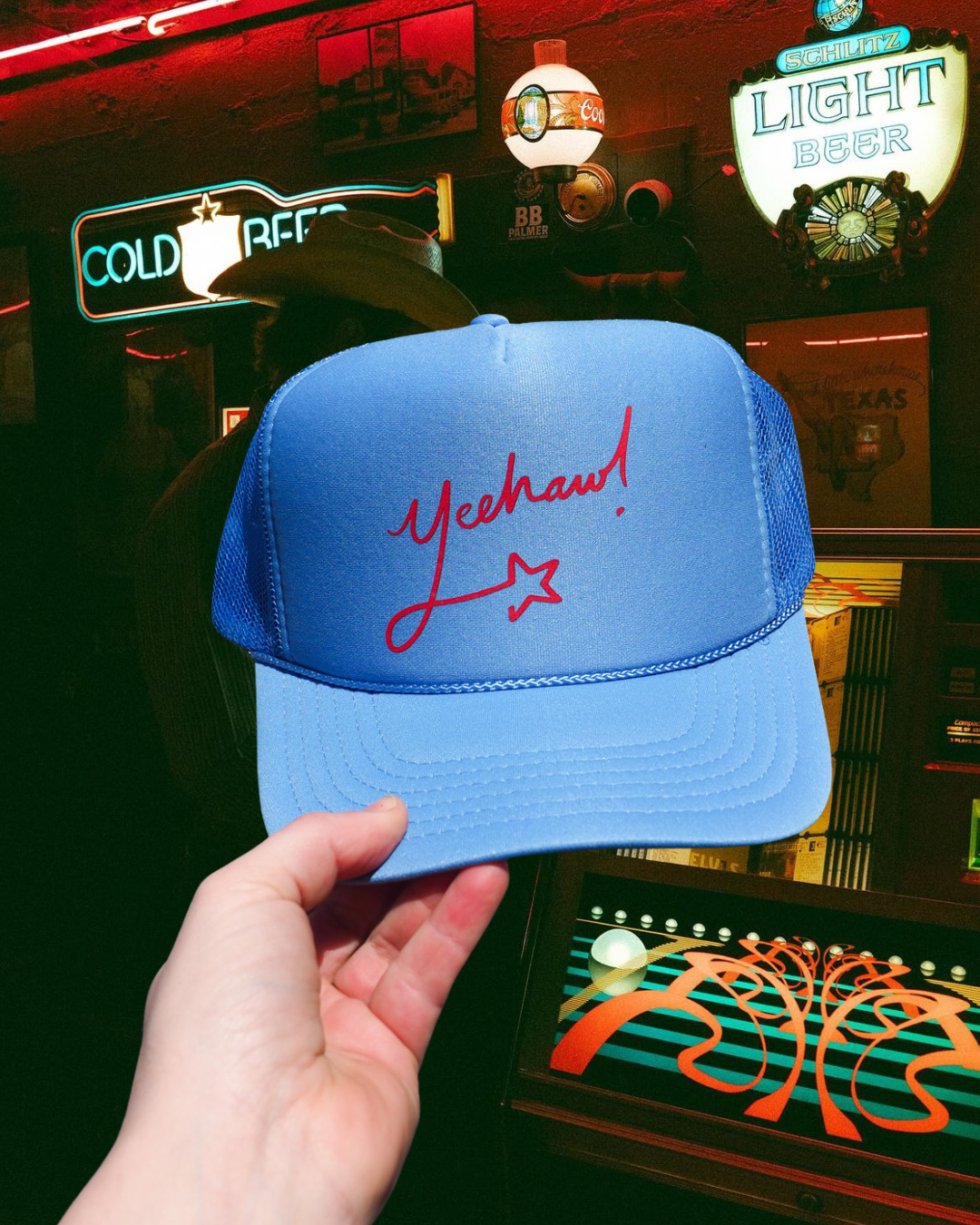 "Yeehaw" Trucker Hat in Blue