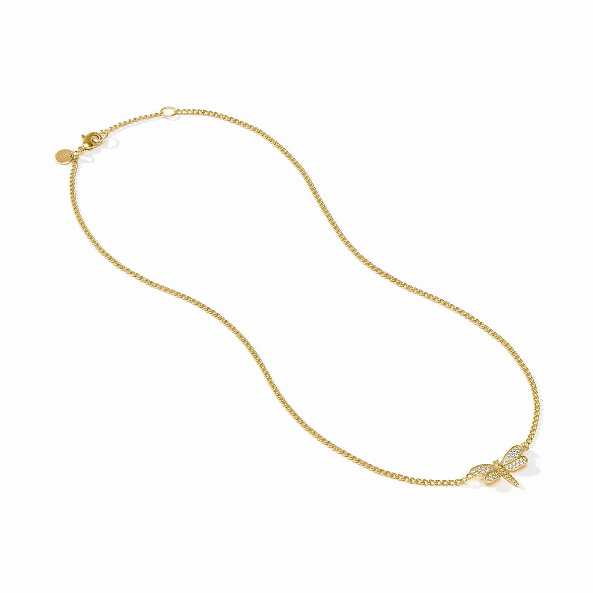 Dragonfly Delicate Necklace-Gold & Pave Clear Cubic Zirconia