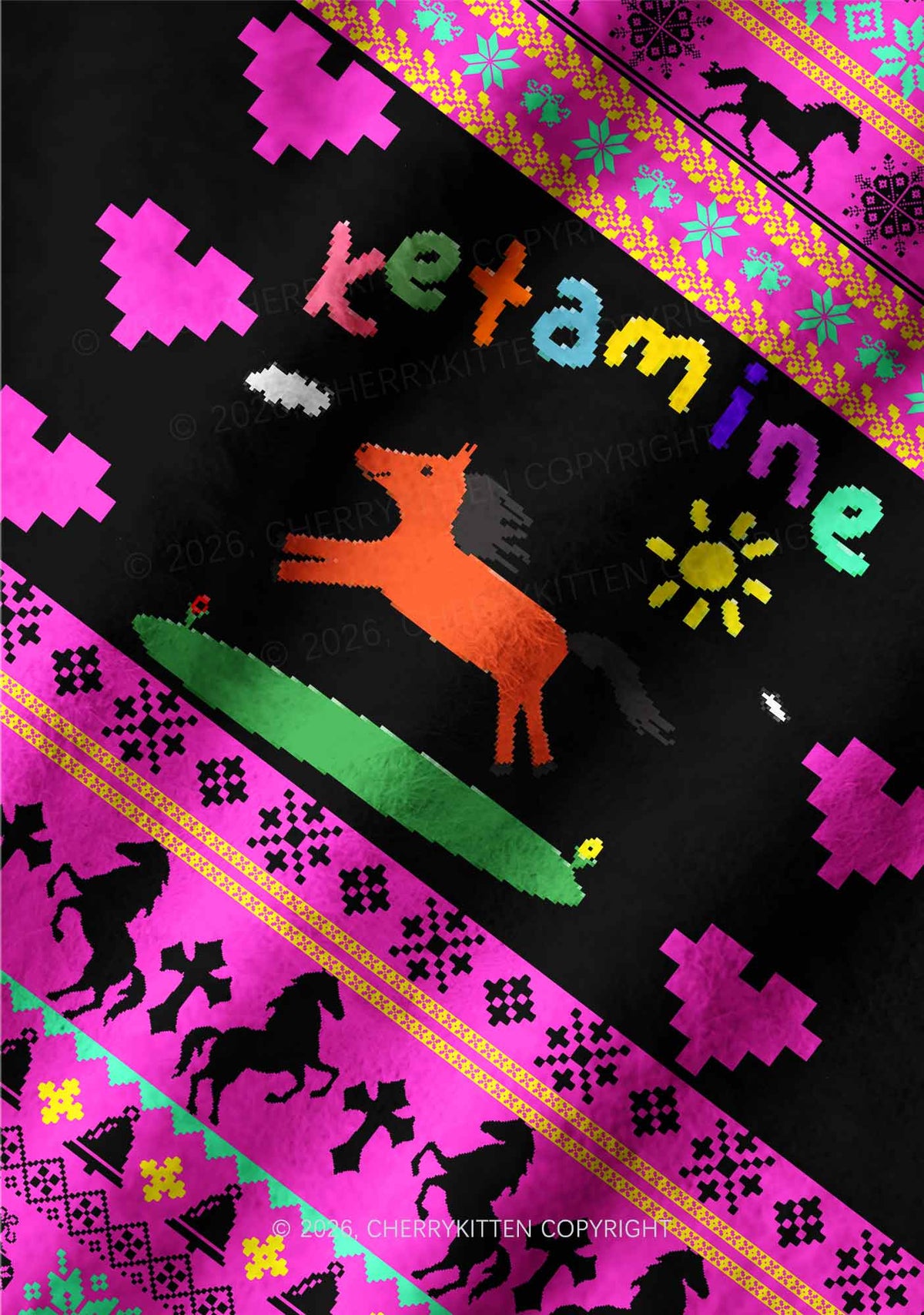 Orange Pony Y2K Pet Knit Sweatshirt Cherrykitten
