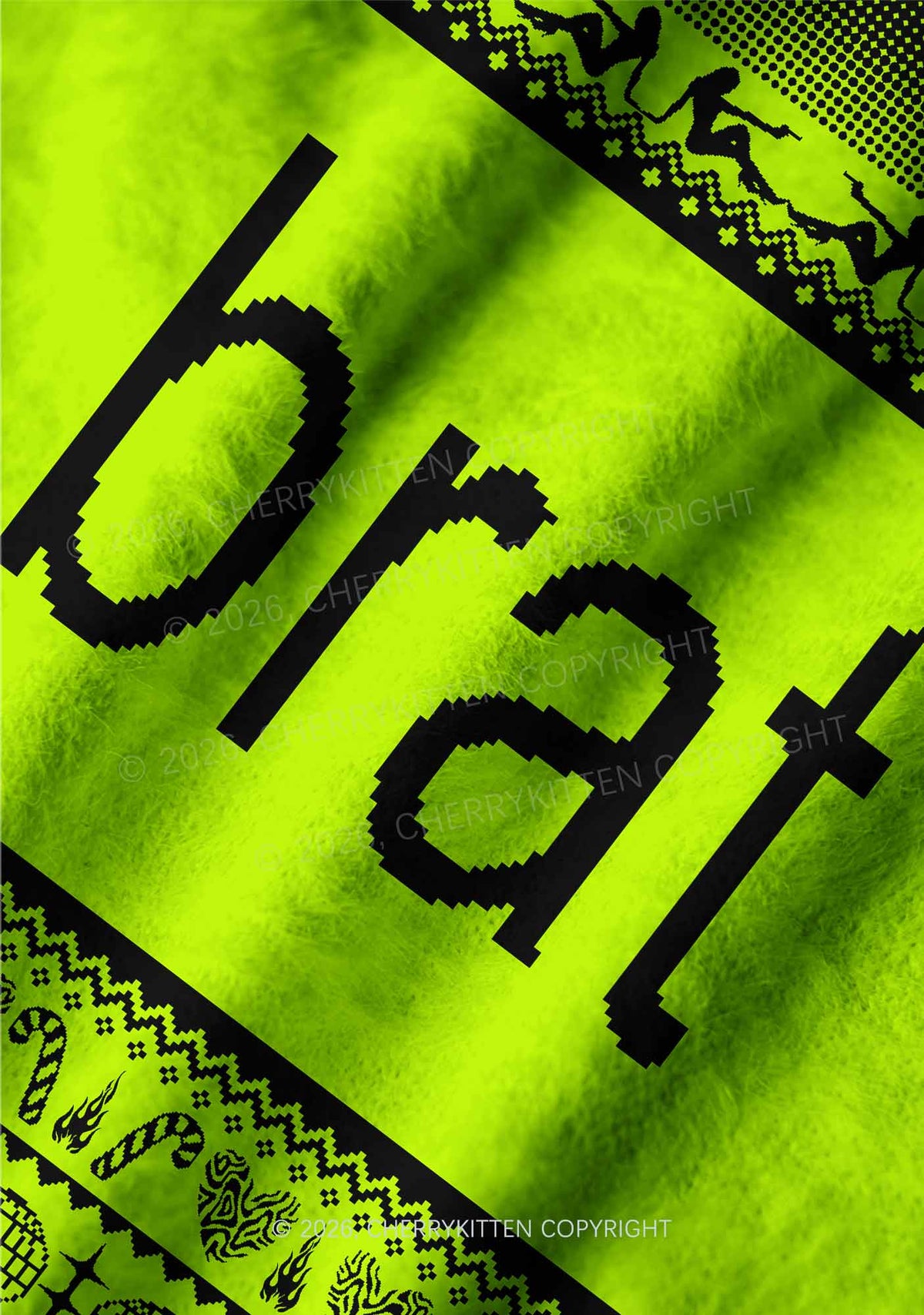 Green Brat Y2K Pet Knit Sweatshirt Cherrykitten