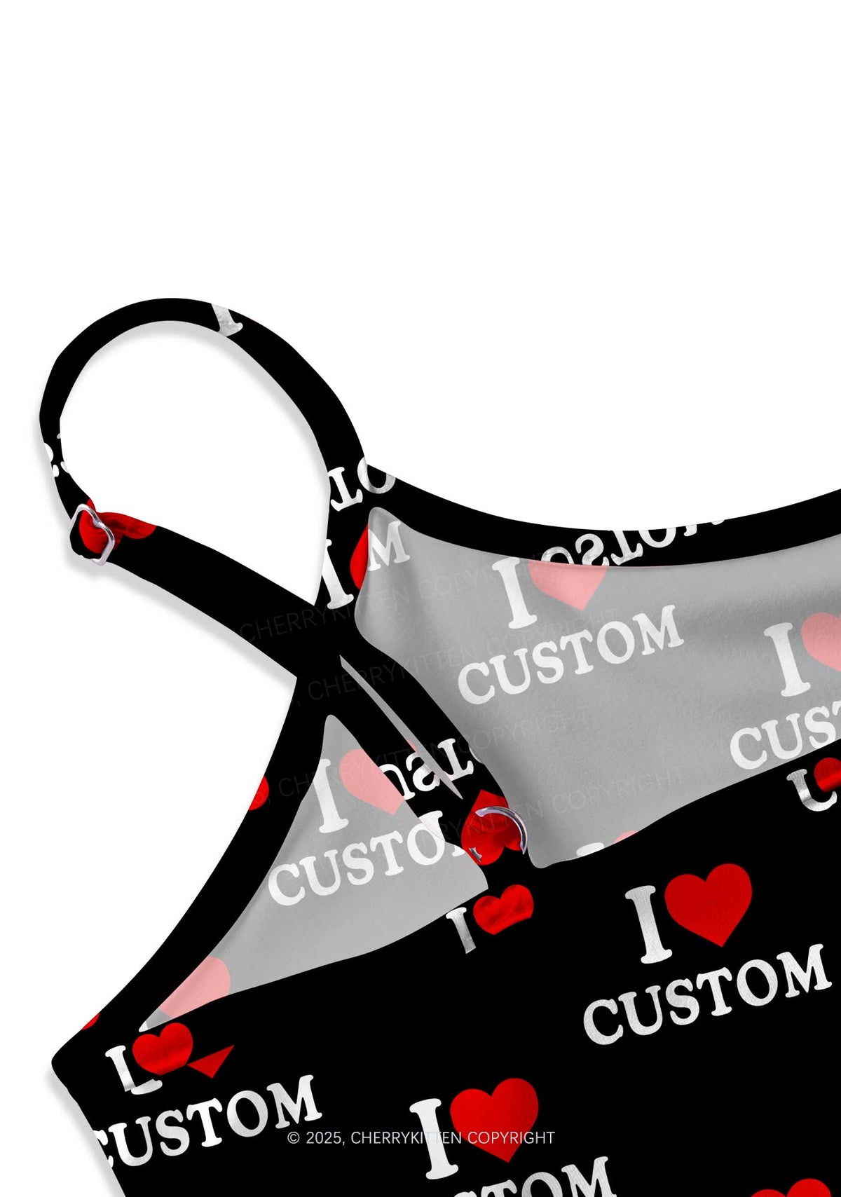 I Love Custom Valentine's Day Y2K Print Slip Dress Cherrykitten