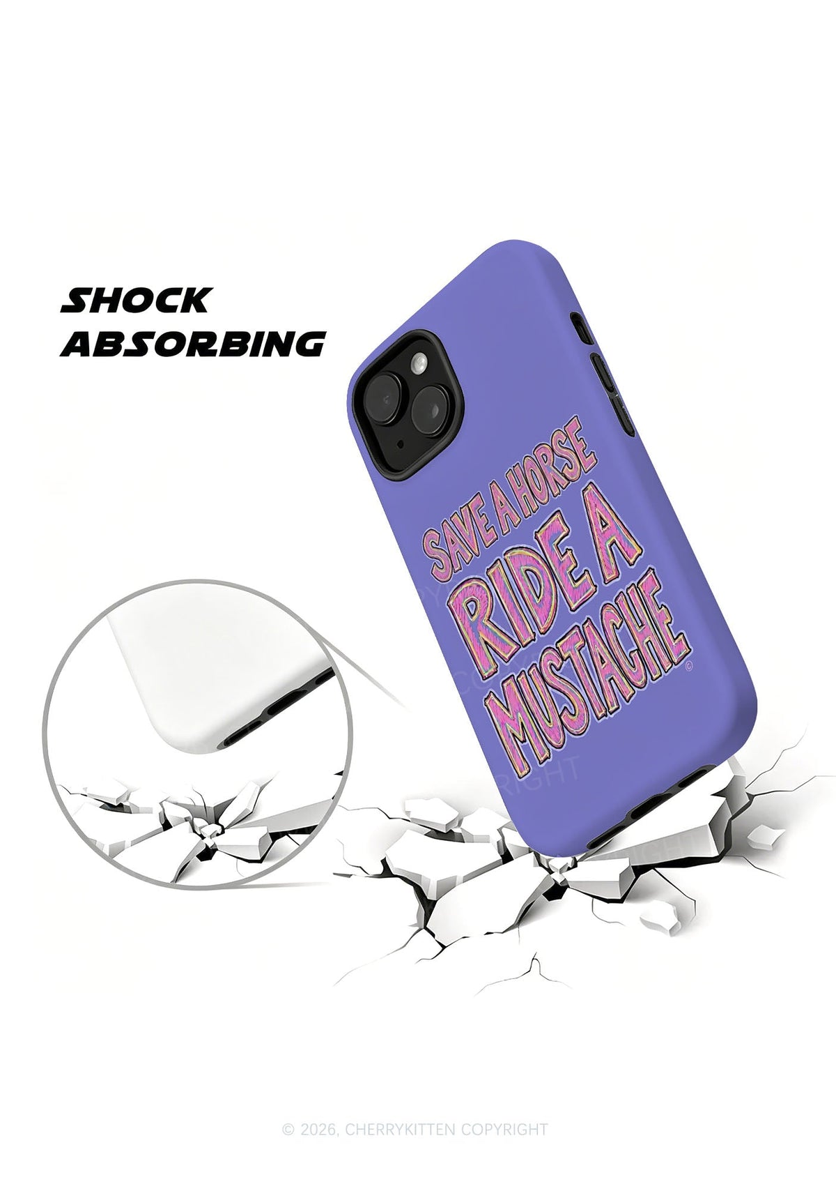 Ride A Mustache Y2K Phone Case Cherrykitten
