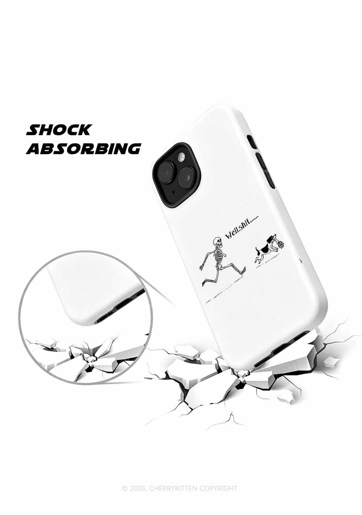 Halloween Well Shxt Skeleton Dog Y2K Phone Case Cherrykitten