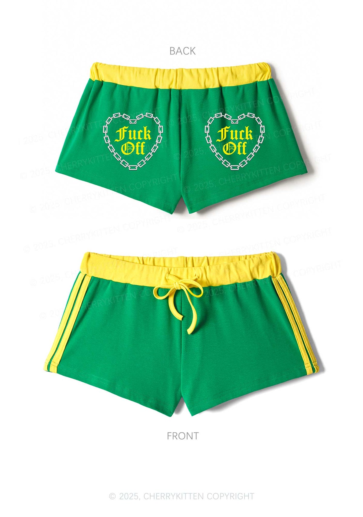 Fxxk Off Y2K Drawstring Mini Shorts Cherrykitten