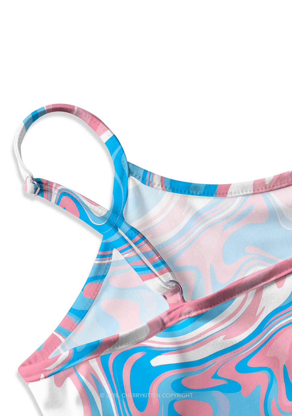 Trans Liquid Tie Dye Pride Y2K Print Slip Dress Cherrykitten