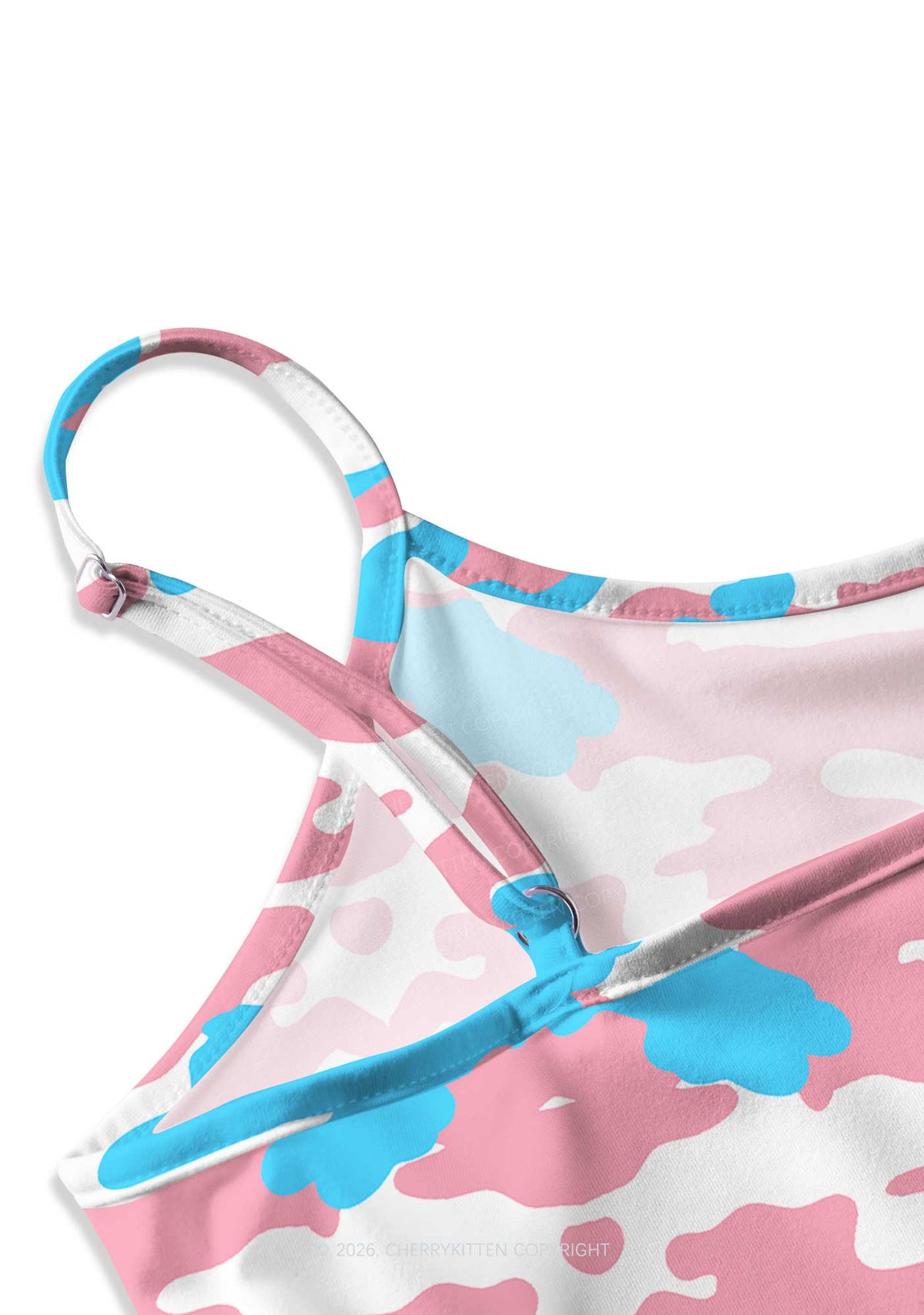 Trans Camouflage Pride Y2K Print Slip Dress Cherrykitten
