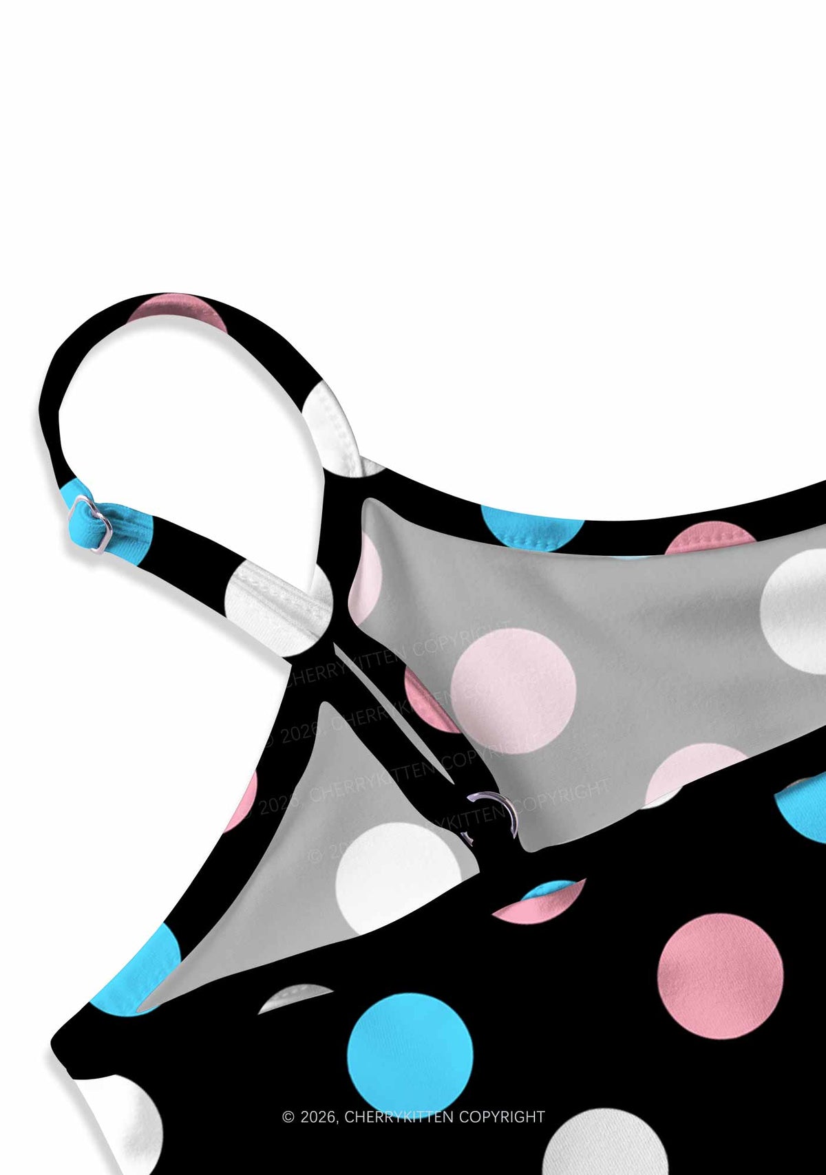 Trans Dots On Black Pride Y2K Print Slip Dress Cherrykitten