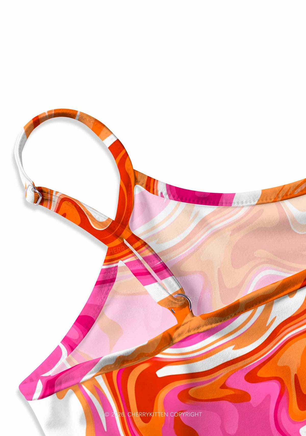 Lesbian Liquid Tie Dye Pride Y2K Print Slip Dress Cherrykitten