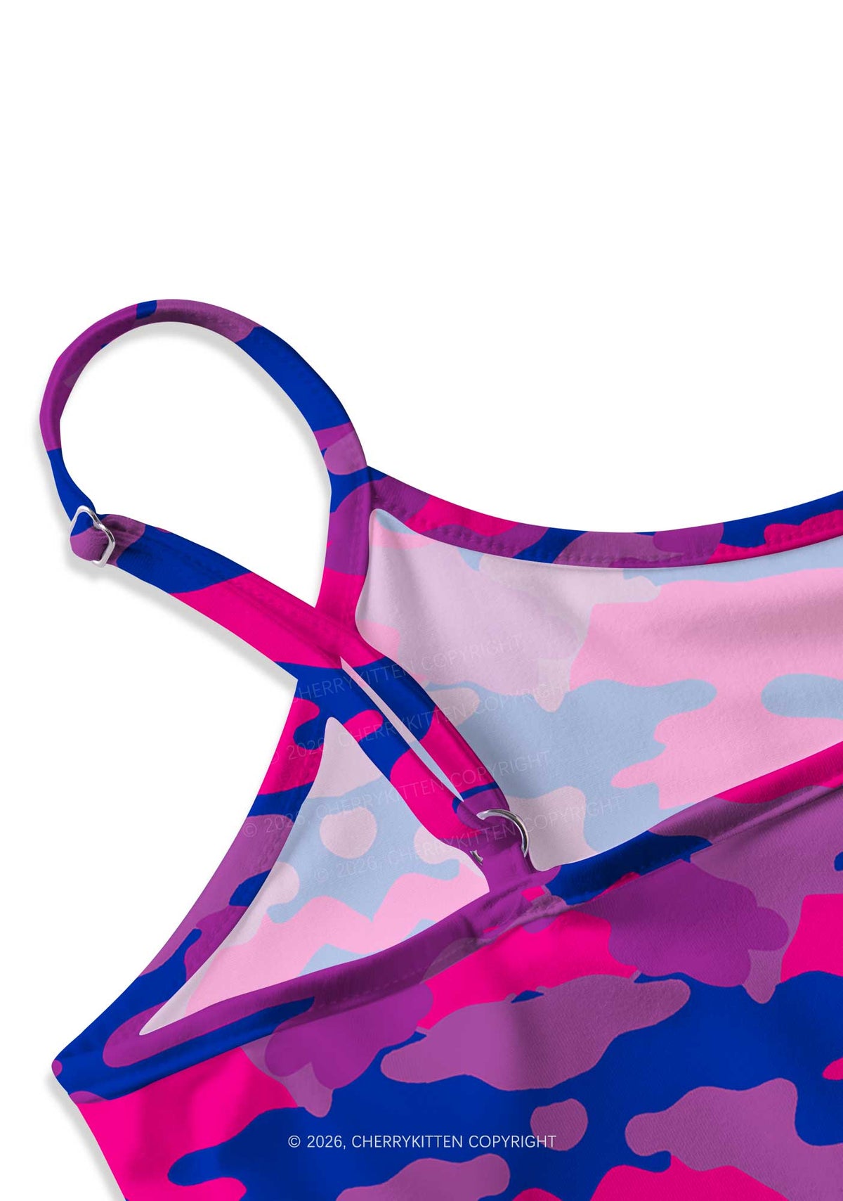 Bisexual Camouflage Pride Y2K Print Slip Dress Cherrykitten