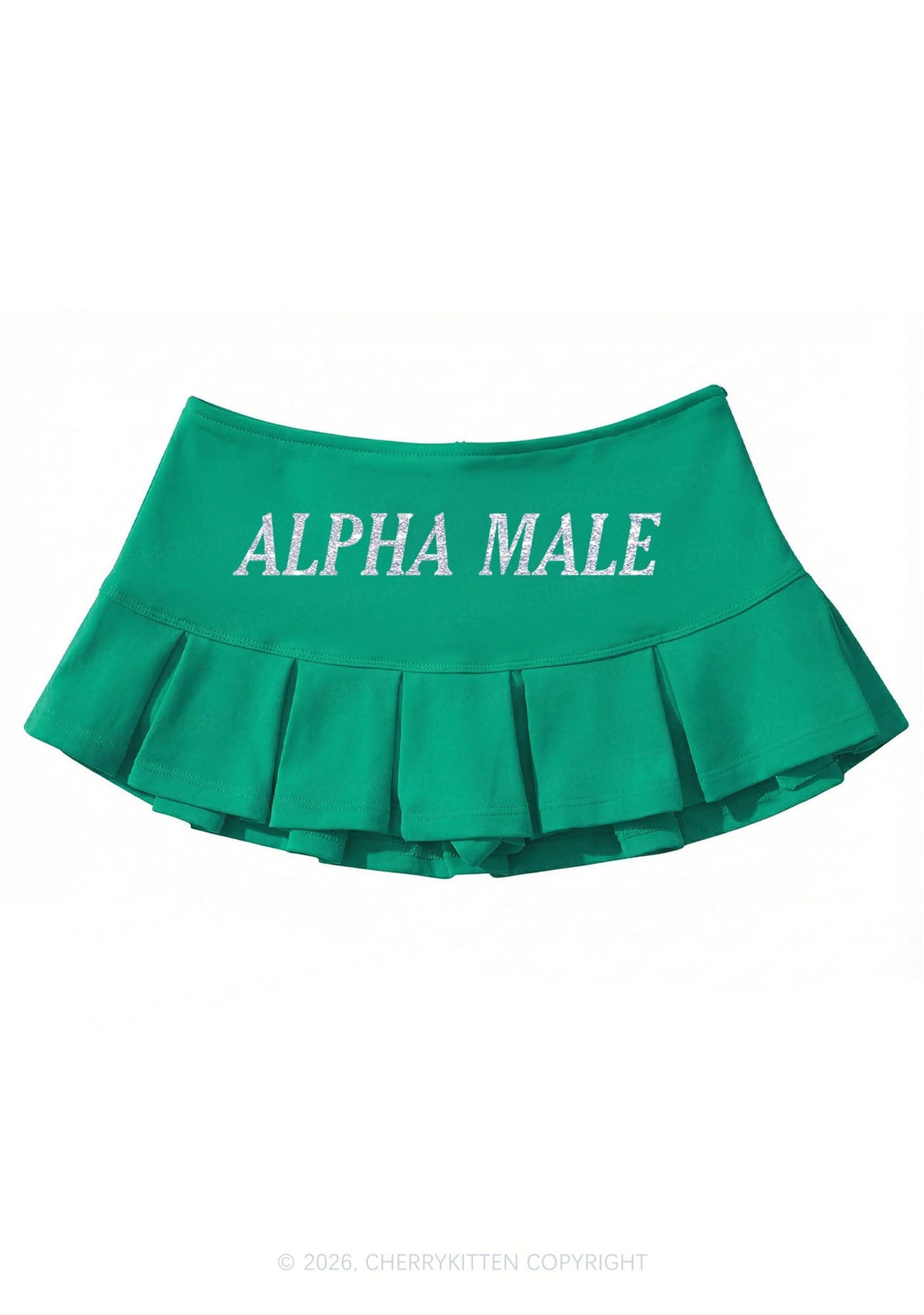 Glitter Alpha Male Y2K Mini Pleated Skirts Cherrykitten