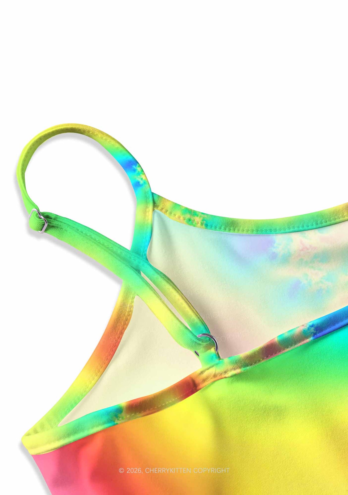 Rainbow Thermal Pride Y2K Print Slip Dress Cherrykitten