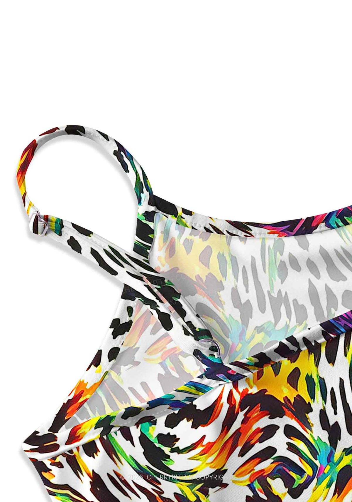 Rainbow Leopard Pride Y2K Print Slip Dress Cherrykitten