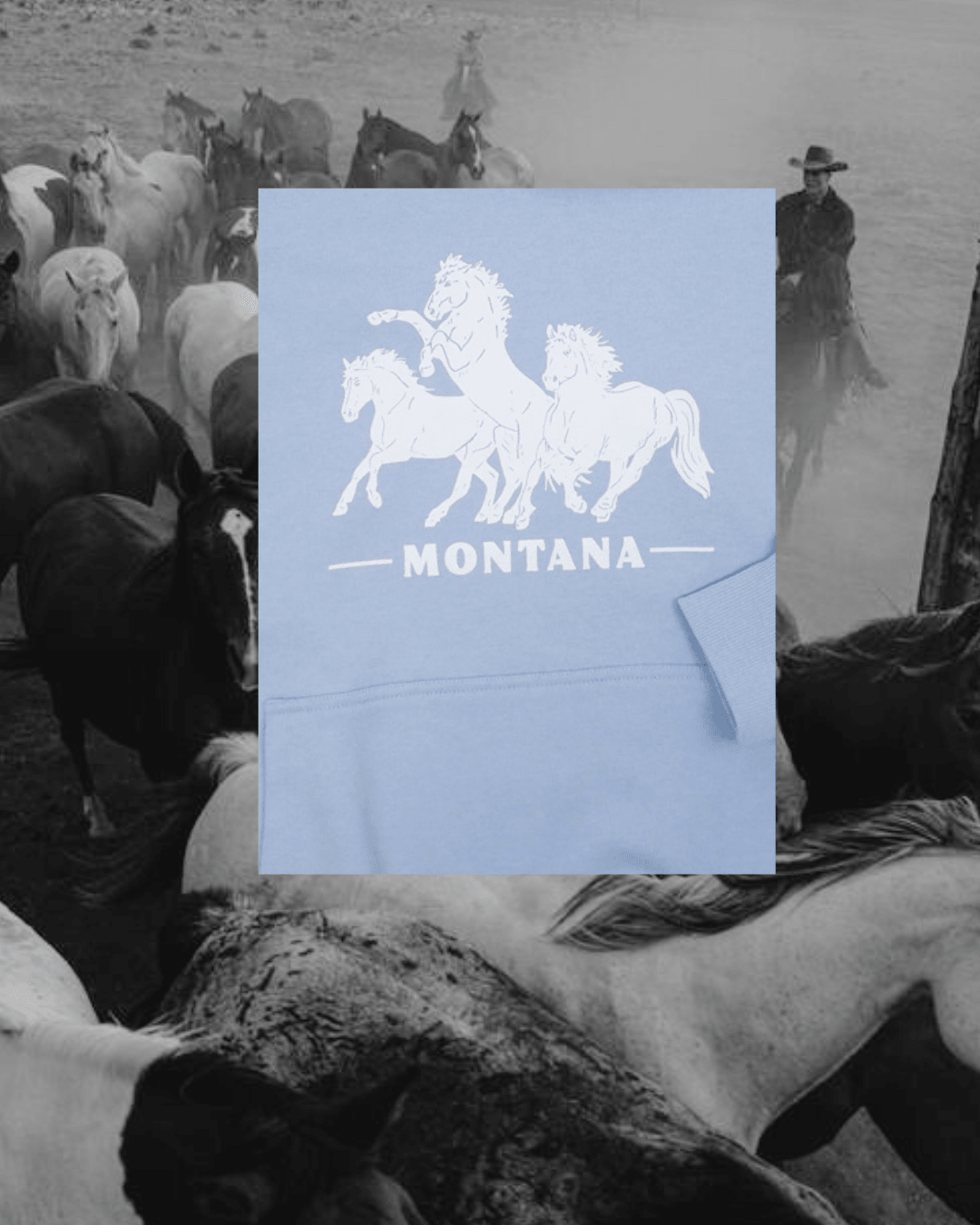 "Horsepower" Hoodie in Blue
