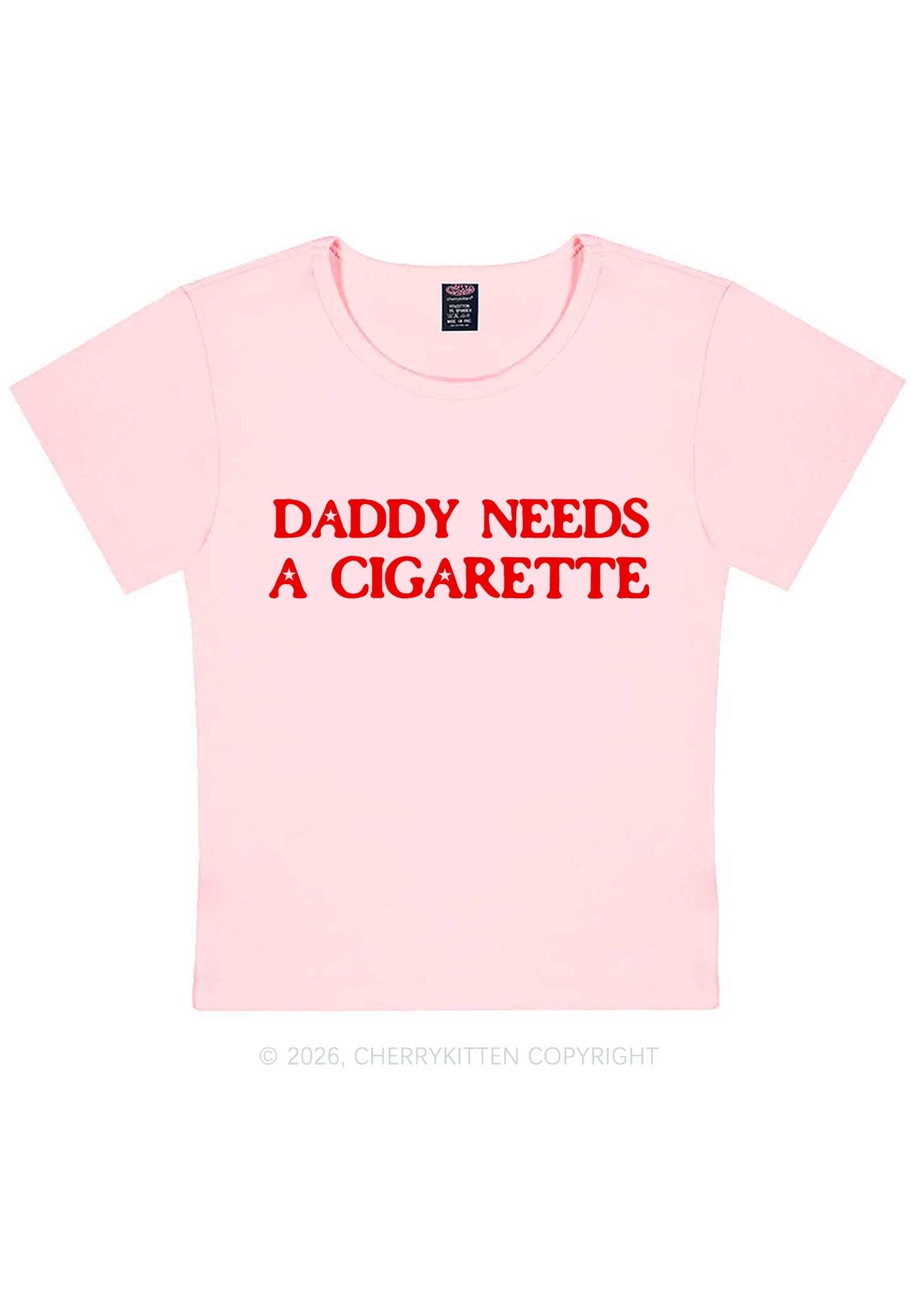 Daddy Needs A Cigarette Y2K Baby Tee Cherrykitten