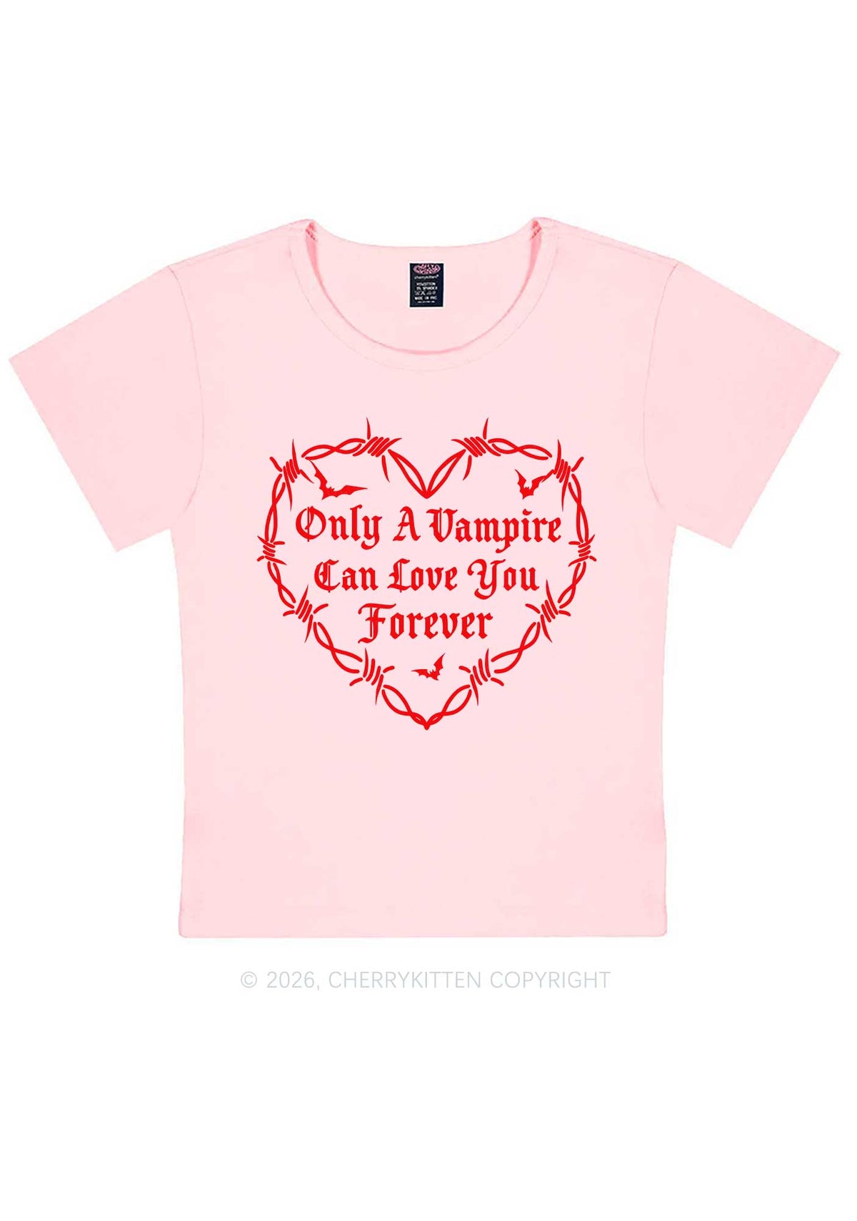 Halloween Vampire Love You Forever Y2K Baby Tee Cherrykitten