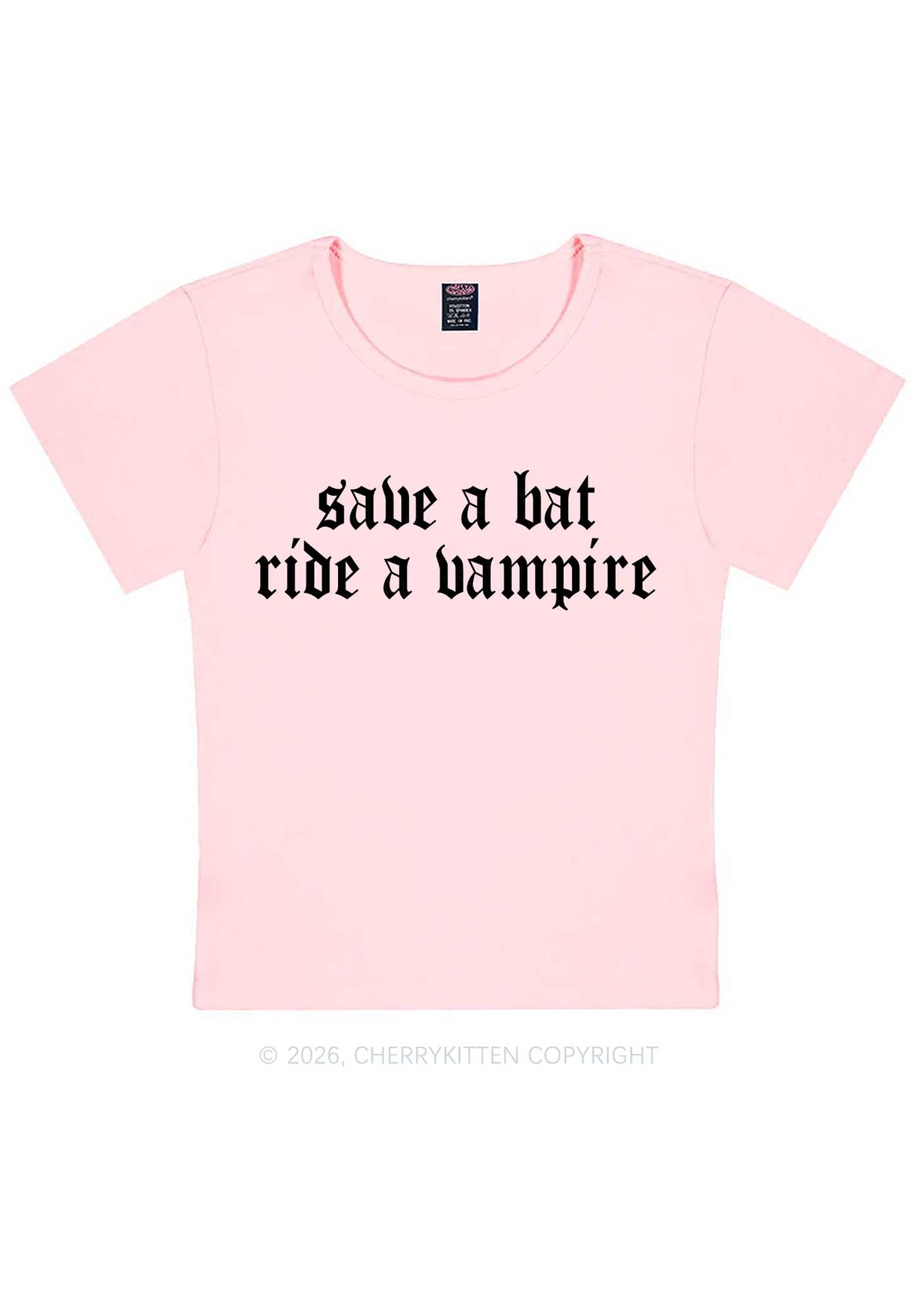 Halloween Ride A Vampire Y2K Baby Tee Cherrykitten