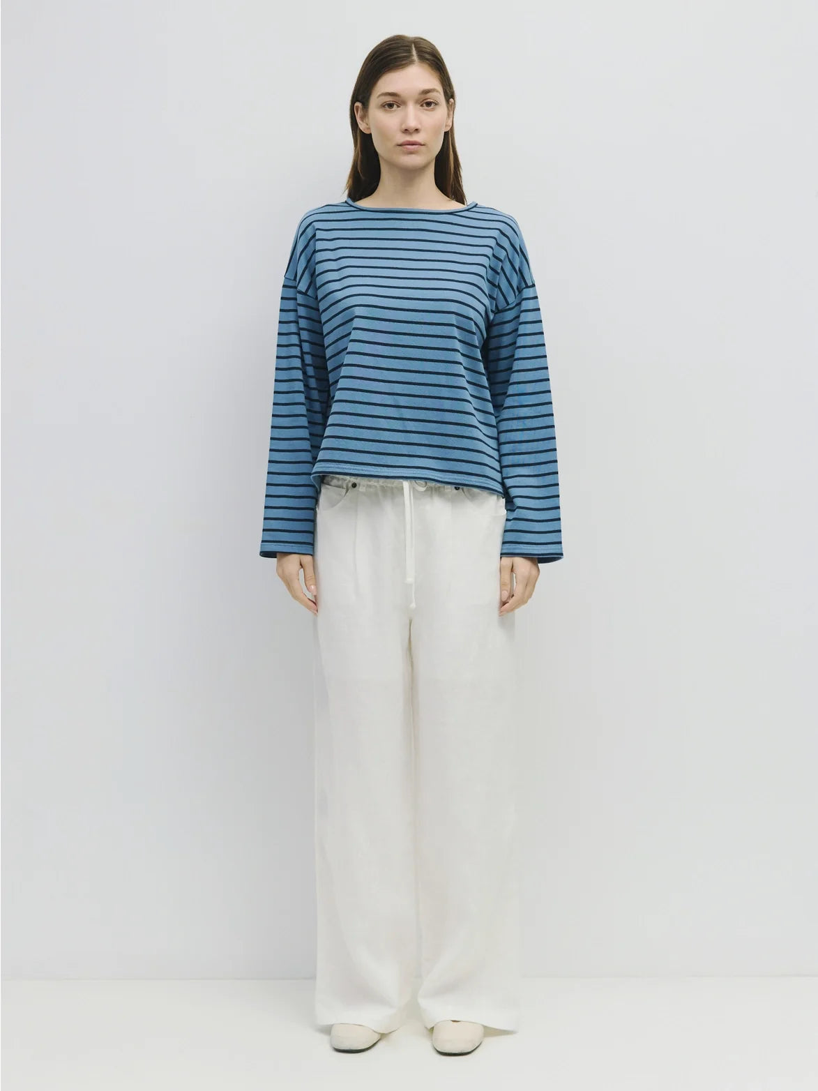 Moore Striped Long Sleeve Blue + Navy