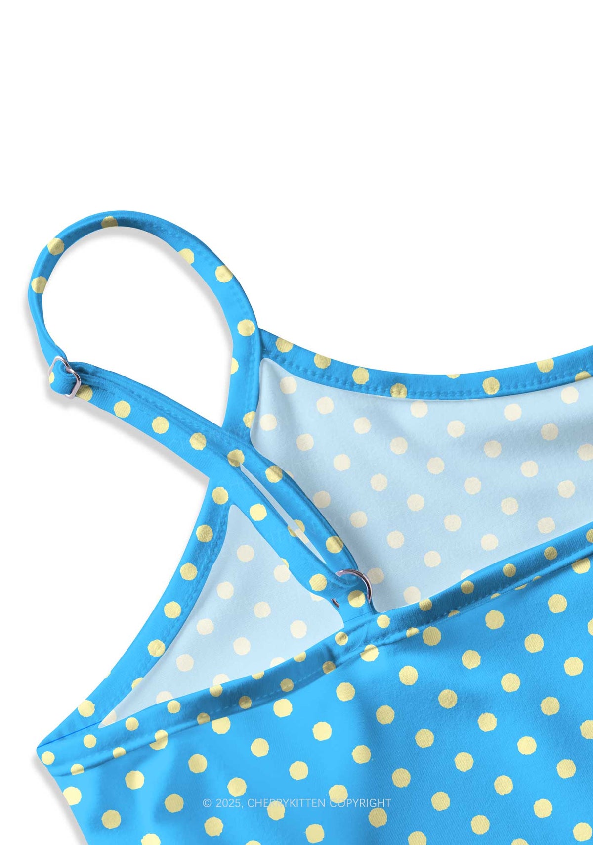 Yellow Polka Dots Freak Y2K Print Slip Dress Cherrykitten