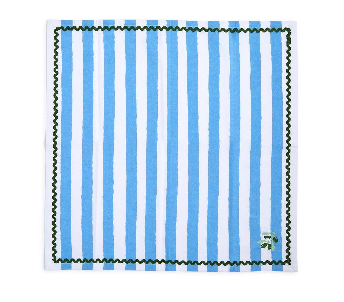 Olive Grove Embroidered Cloth Dinner Napkins-Set of 4 Cotton