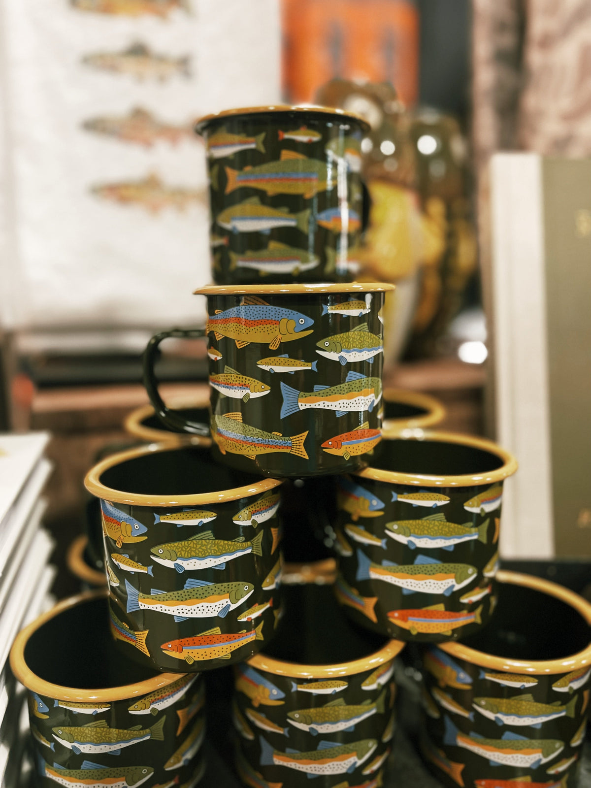 Trout Enamel Mug